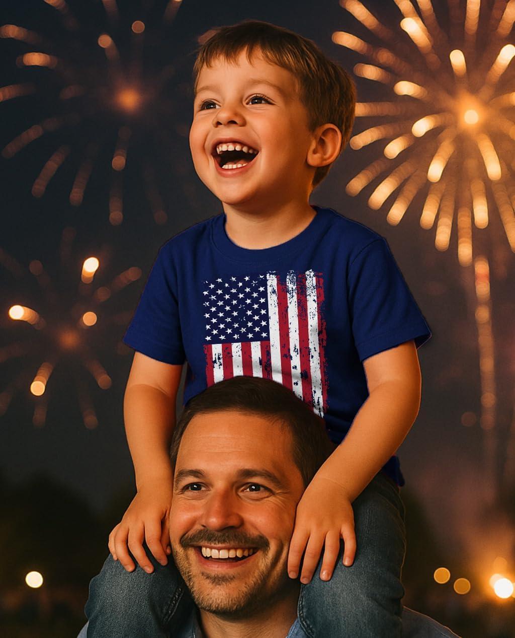imageTstars American Flag Boys 4th of July Shirt  USA Patriotic Toddler Kids Tee for Memorial Day ampamp Independence DayDistressed  Navy