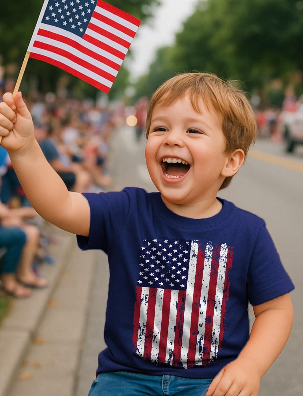 imageTstars American Flag Boys 4th of July Shirt  USA Patriotic Toddler Kids Tee for Memorial Day ampamp Independence DayDistressed  Navy