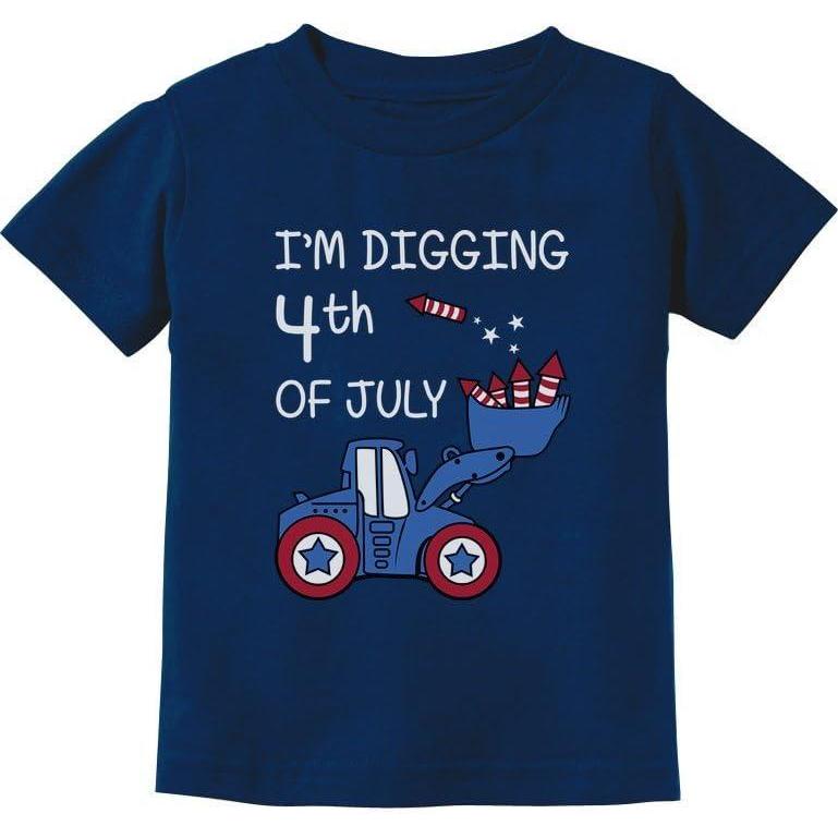imageTstars American Flag Boys 4th of July Shirt  USA Patriotic Toddler Kids Tee for Memorial Day ampamp Independence DayTractor  Navy