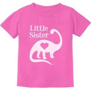 imageTstars Little Sister Gift Siblings Love Dinosaur Girls ToddlerInfant Kids TShirtPink