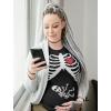 imageTstars Pregnant Halloween Costume Skeleton Xray Couples Matching Long Sleeve ShirtsMen Black  Women Black