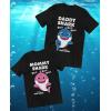 imageTstars Daddy and Mommy Shark Matching TShirt Set Funny Gift for Parents New Mom and Dad ShirtsMommy Black  Daddy Black