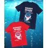 imageTstars Daddy and Mommy Shark Matching TShirt Set Funny Gift for Parents New Mom and Dad ShirtsMommy Red  Daddy Navy