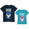 imageTstars Daddy and Mommy Shark Matching TShirt Set Funny Gift for Parents New Mom and Dad ShirtsMommy Aqua  Daddy Navy