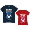 imageTstars Daddy and Mommy Shark Matching TShirt Set Funny Gift for Parents New Mom and Dad ShirtsMommy Red  Daddy Navy