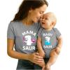 imageTstars Mama and Baby Saur Matching Outfit Set  Mom Shirt and Bodysuit Gift for Baby Shower or Mothers DayMom Gray  Baby Gray