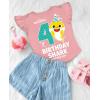 imageTstars 2nd 3rd 4th Birthday Baby Shark Shirt Two Three Four Year Old Toddler Girl Ruffle Sleeve Top4th Birthday  Mauvelous