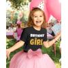 imageTstars Birthday Girl Youth Gold Crown Tiara Youth Kids TShirtBlack
