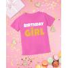 imageTstars Birthday Girl Youth Gold Crown Tiara Youth Kids TShirtPink