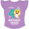 imageTstars 2nd 3rd 4th Birthday Baby Shark Shirt Two Three Four Year Old Toddler Girl Ruffle Sleeve Top4th Birthday  Lavender