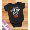 imageTstars I Have the Best Mom Ever Baby Bodysuit Newborn Outfit Gift for Baby Shower or First Mothers DayBlack