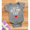 imageTstars I Have the Best Mom Ever Baby Bodysuit Newborn Outfit Gift for Baby Shower or First Mothers DayGray