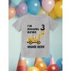 imageTstars Personalized 3rd Birthday Shirt Boy Im Digging Being 3 Toddler Kids TShirtGray