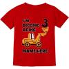 imageTstars Personalized 3rd Birthday Shirt Boy Im Digging Being 3 Toddler Kids TShirtRed