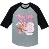 imageTstars Time Flies Im 3 Paw Patrol Skye 3rd Birthday Toddler Kids Girls Raglan TShirtDark Gray