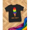 imageChoose Equality Kids Pride Shirt  LGBTQ Rainbow Love TShirt  Gay LGBT Month Gift for Toddlers ampamp YouthIce Cream  Black