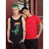 imageTstars Dino Trex Rainbow Flag Pride Tank Top Men  LGBTQ Gifts  Gay Equality Love Mens Sleeveless ShirtDino  Black
