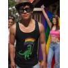 imageTstars Dino Trex Rainbow Flag Pride Tank Top Men  LGBTQ Gifts  Gay Equality Love Mens Sleeveless ShirtDino  Black