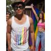 imageTstars Dino Trex Rainbow Flag Pride Tank Top Men  LGBTQ Gifts  Gay Equality Love Mens Sleeveless ShirtFlag  White