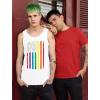 imageTstars Dino Trex Rainbow Flag Pride Tank Top Men  LGBTQ Gifts  Gay Equality Love Mens Sleeveless ShirtFlag  White