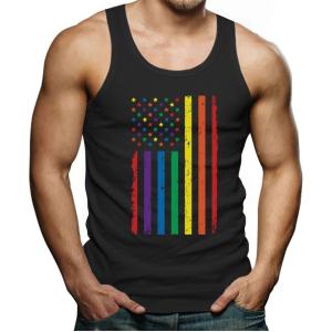 imageTstars Dino Trex Rainbow Flag Pride Tank Top Men  LGBTQ Gifts  Gay Equality Love Mens Sleeveless ShirtFlag  Black