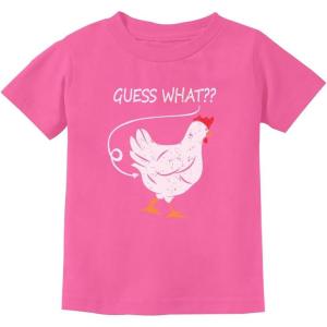 imageTstars Funny Shirt  Gift for Toddler ampamp Youth  Chicken Guess What Dinosaur Tee and Monster Tractor Shirt for KidsChicken  Pink