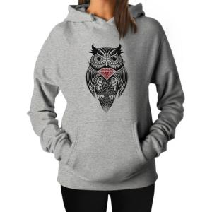 imageTstars Diamond Owl Hoodies for Women and Teen Girls Owls Novelty Sweatshirt HoodieGrey
