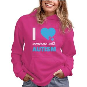 imageTstars Autism Awareness Hoodie I Love Someone With Autism Women HoodiePink