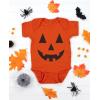 imageTstars Halloween Baby Pumpkin Outfit Jackolantern Face Newborn Girl Boy Infant BodysuitOrange