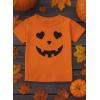 imageTstars Jack O Lantern Spooky Pumpkin Face Shirt  Boys Girls ampamp Toddler Halloween TShirt for KidsHeart  Orange