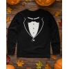 imageTstars Toddler Tuxedo Long Sleeve Shirt  Kids Printed Suit with Bow Tie for Wedding Party or HalloweenBlack