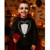 imageTstars Toddler Tuxedo Long Sleeve Shirt  Kids Printed Suit with Bow Tie for Wedding Party or HalloweenBlack