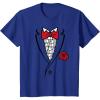 imageKids Printed Ruffled Tuxedo Suit With Red Bow Tie Boys Toddler TShirtRoyal Blue