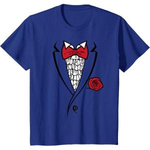 imageKids Printed Ruffled Tuxedo Suit With Red Bow Tie Boys Toddler TShirtRoyal Blue