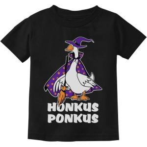 imageTstars Honkus Ponkus Goose Shirt Funny Halloween Costume Witch Hat Youth Kids TShirtBlack