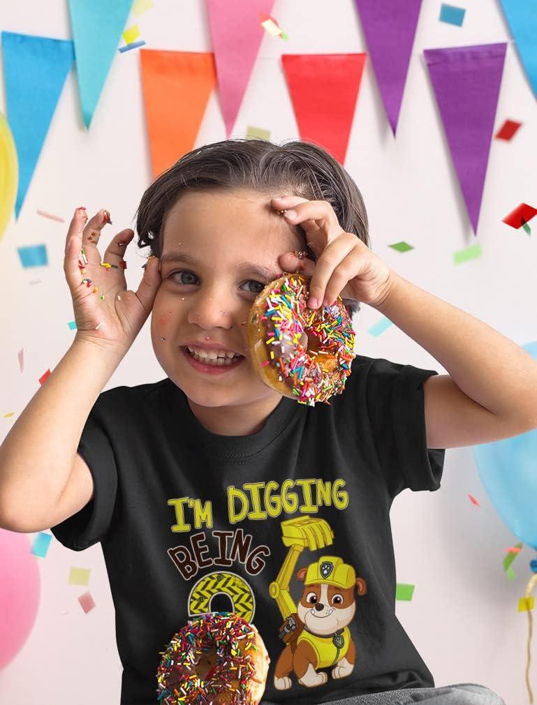 imageRubble Paw Patrol 3rd Birthday Shirt  Fun Gift for 3 Year Old Boy  Toddler Digging Theme Party TShirtBlack