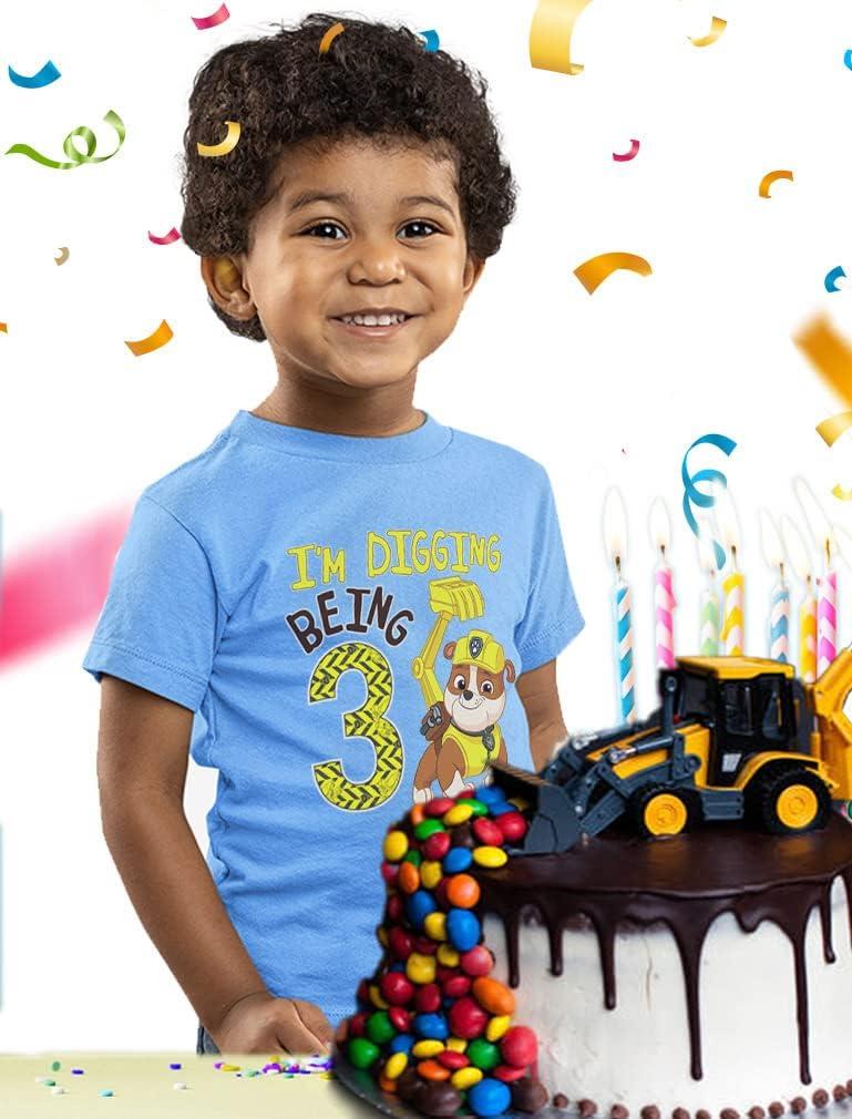 imageRubble Paw Patrol 3rd Birthday Shirt  Fun Gift for 3 Year Old Boy  Toddler Digging Theme Party TShirtCalifornia Blue