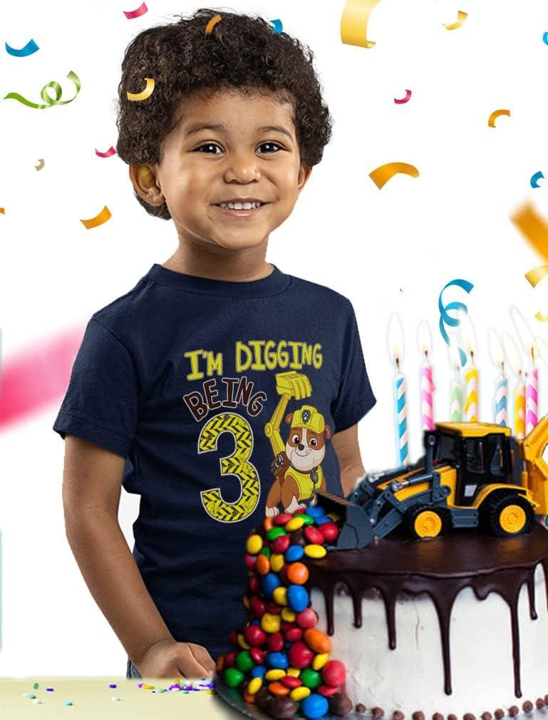 imageRubble Paw Patrol 3rd Birthday Shirt  Fun Gift for 3 Year Old Boy  Toddler Digging Theme Party TShirtNavy