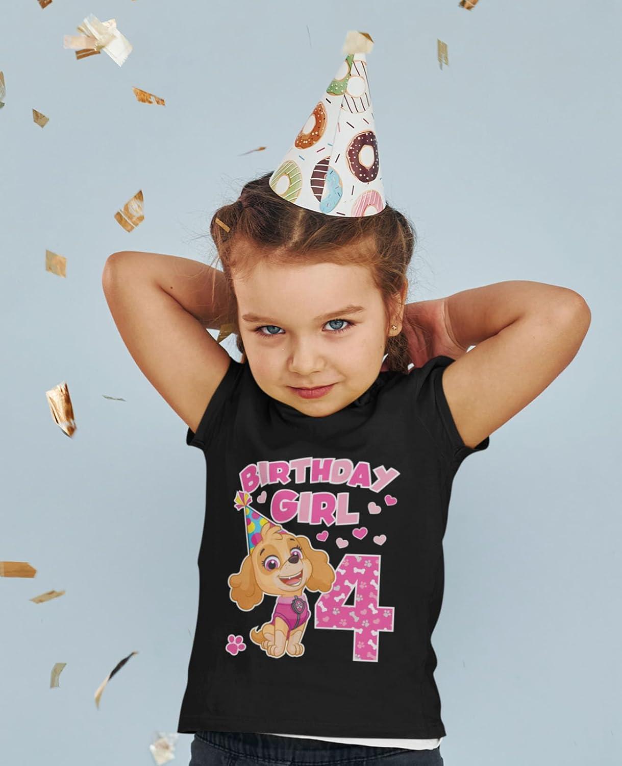 imageSkye Paw Patrol 4th Birthday Girl Shirt for 4 Year Old Girls  PupThemed Party Toddler TShirtSkye 4th  Black