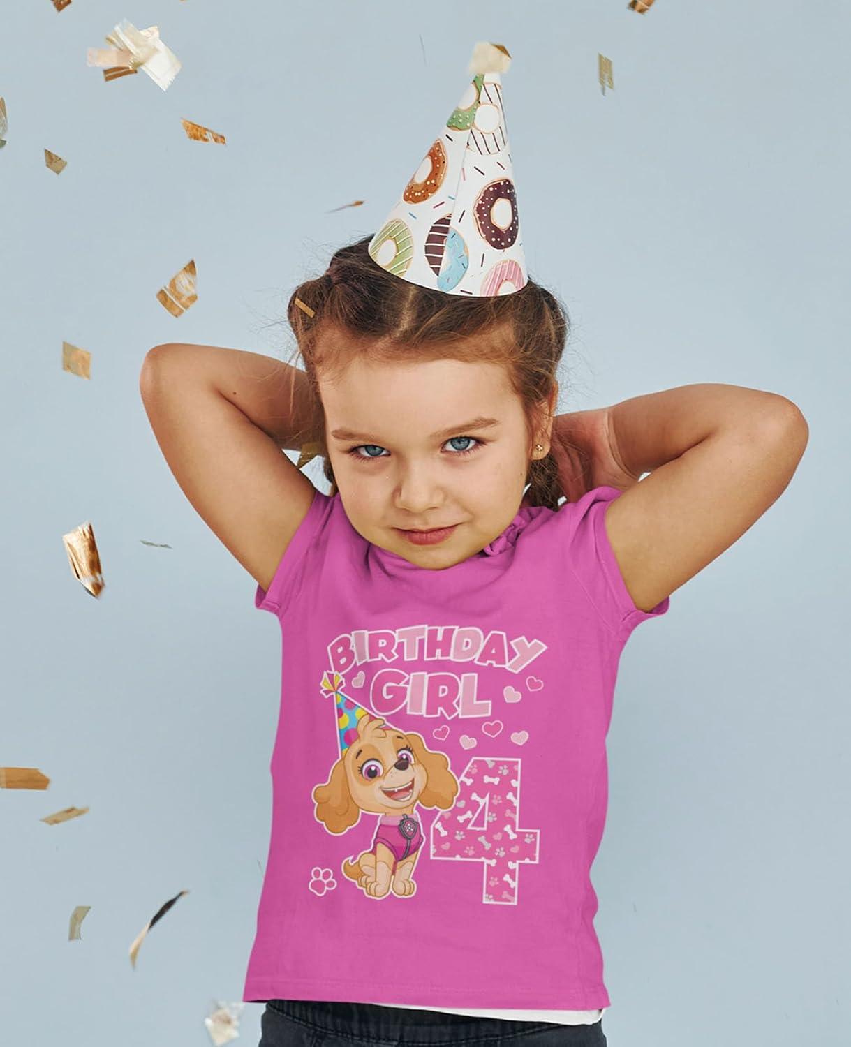 imageSkye Paw Patrol 4th Birthday Girl Shirt for 4 Year Old Girls  PupThemed Party Toddler TShirtSkye 4th  Pink