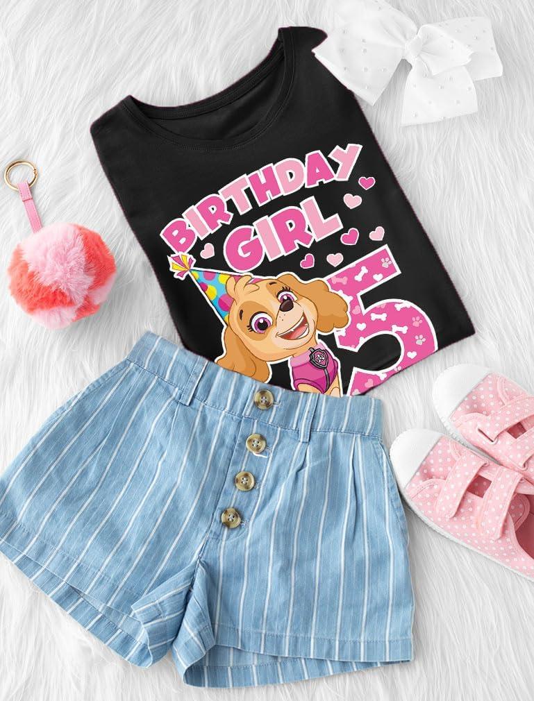 imageSkye Paw Patrol 4th Birthday Girl Shirt for 4 Year Old Girls  PupThemed Party Toddler TShirtSkye 5th  Black