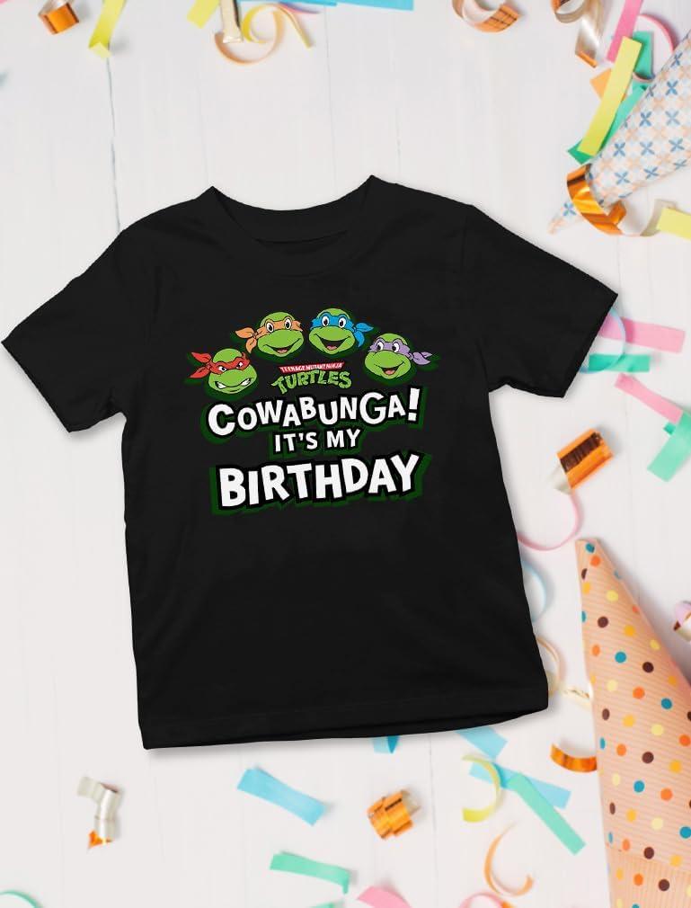 imageTMNT Party Tee for Boys  Cowabunga Ninja Turtles Pizza Shirt Gift for 4th 5th 6th Birthday Toddler KidsCowabunga  Black