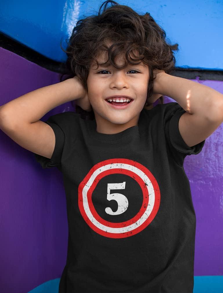 imageTstars Captain 5th Birthday Shirt  Number 5 TShirt Gift for Five Year Old Kids Toddler ampamp Youth Boys GirlsBlack