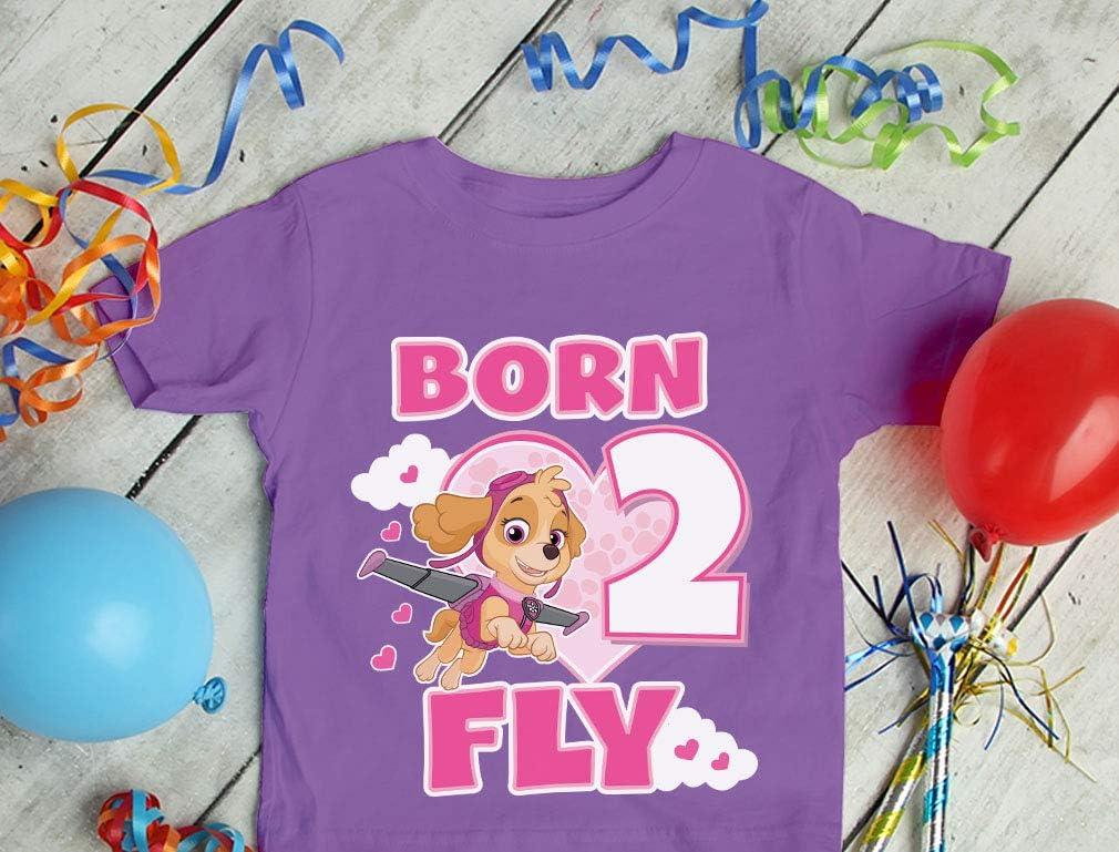 imageTstars Time Flies Skye 3rd Birthday Gift Toddler Kids TShirt Paw Patrol Birthday Girl Shirt2nd  Black