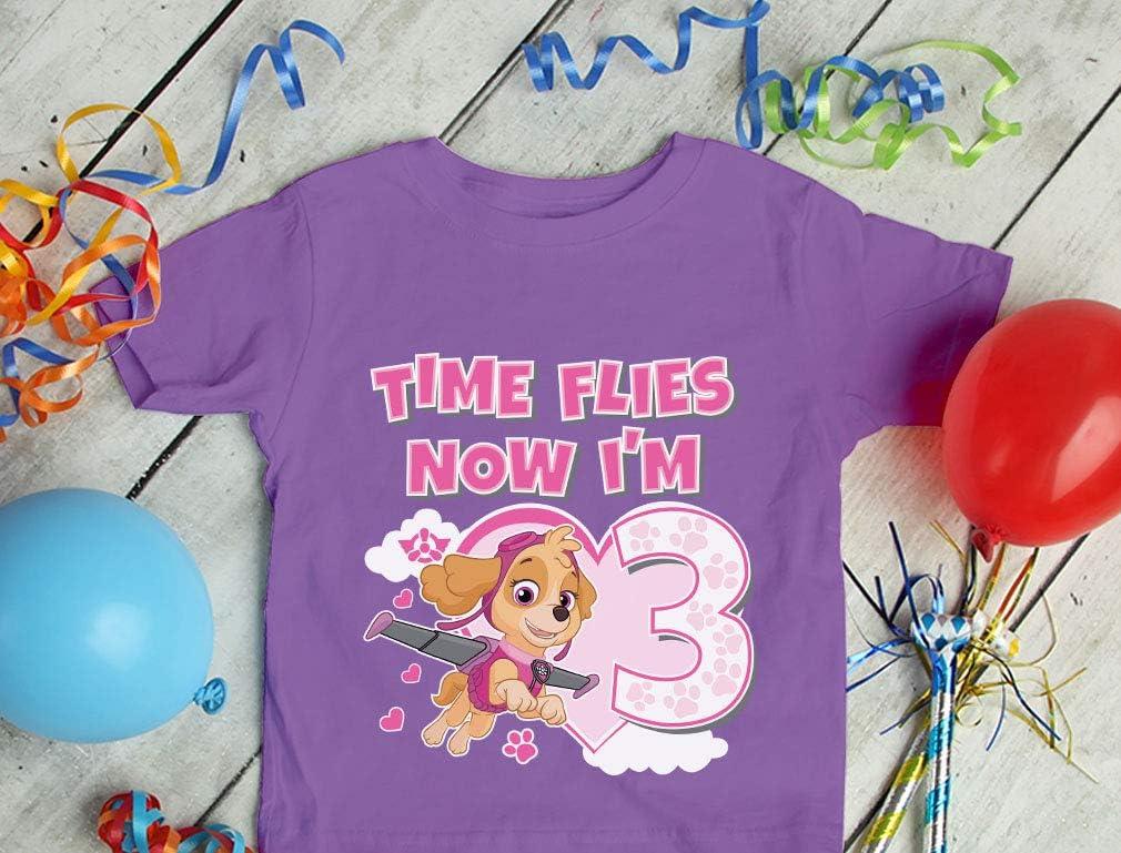 imageTstars Time Flies Skye 3rd Birthday Gift Toddler Kids TShirt Paw Patrol Birthday Girl ShirtTimesky  Navy