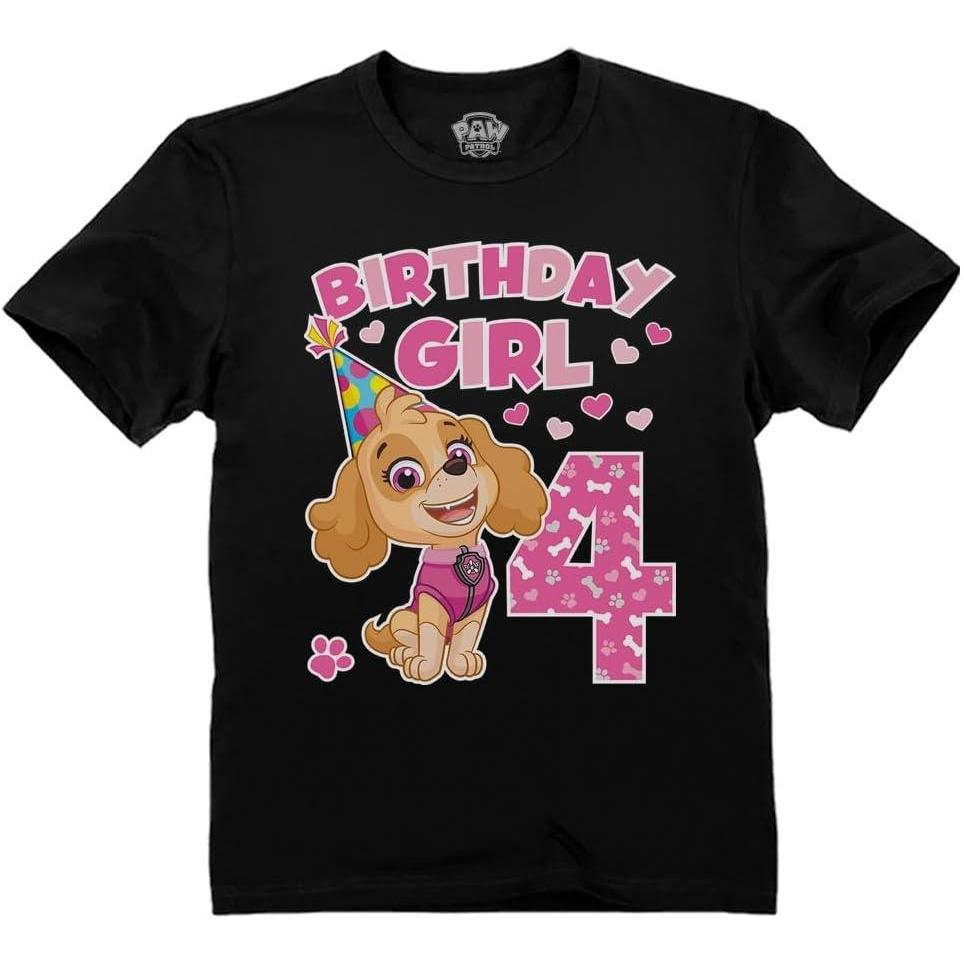 imageSkye Paw Patrol 4th Birthday Girl Shirt for 4 Year Old Girls  PupThemed Party Toddler TShirtSkye 4th  Black