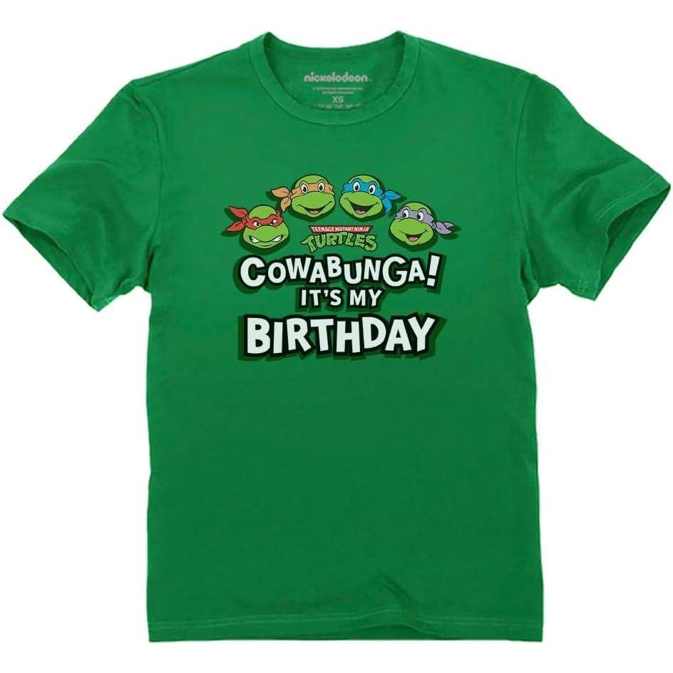 imageTMNT Party Tee for Boys  Cowabunga Ninja Turtles Pizza Shirt Gift for 4th 5th 6th Birthday Toddler KidsCowabunga  Green