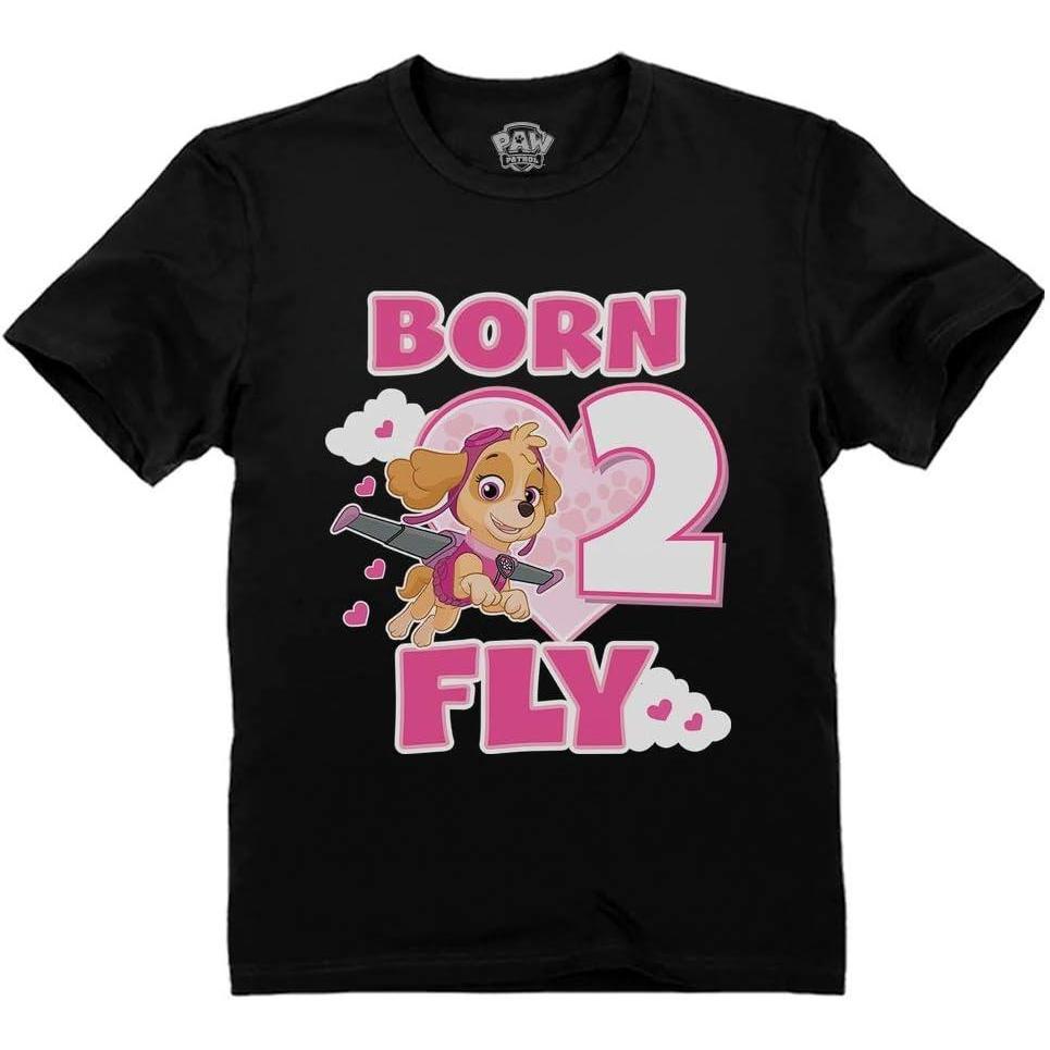 imageTstars Time Flies Skye 3rd Birthday Gift Toddler Kids TShirt Paw Patrol Birthday Girl Shirt2nd  Black