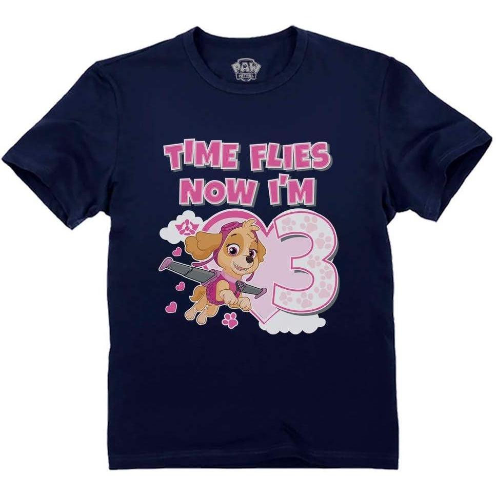 imageTstars Time Flies Skye 3rd Birthday Gift Toddler Kids TShirt Paw Patrol Birthday Girl ShirtTimesky  Navy