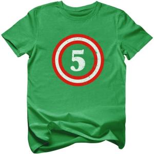 imageTstars Captain 5th Birthday Shirt  Number 5 TShirt Gift for Five Year Old Kids Toddler ampamp Youth Boys Girls Small Green